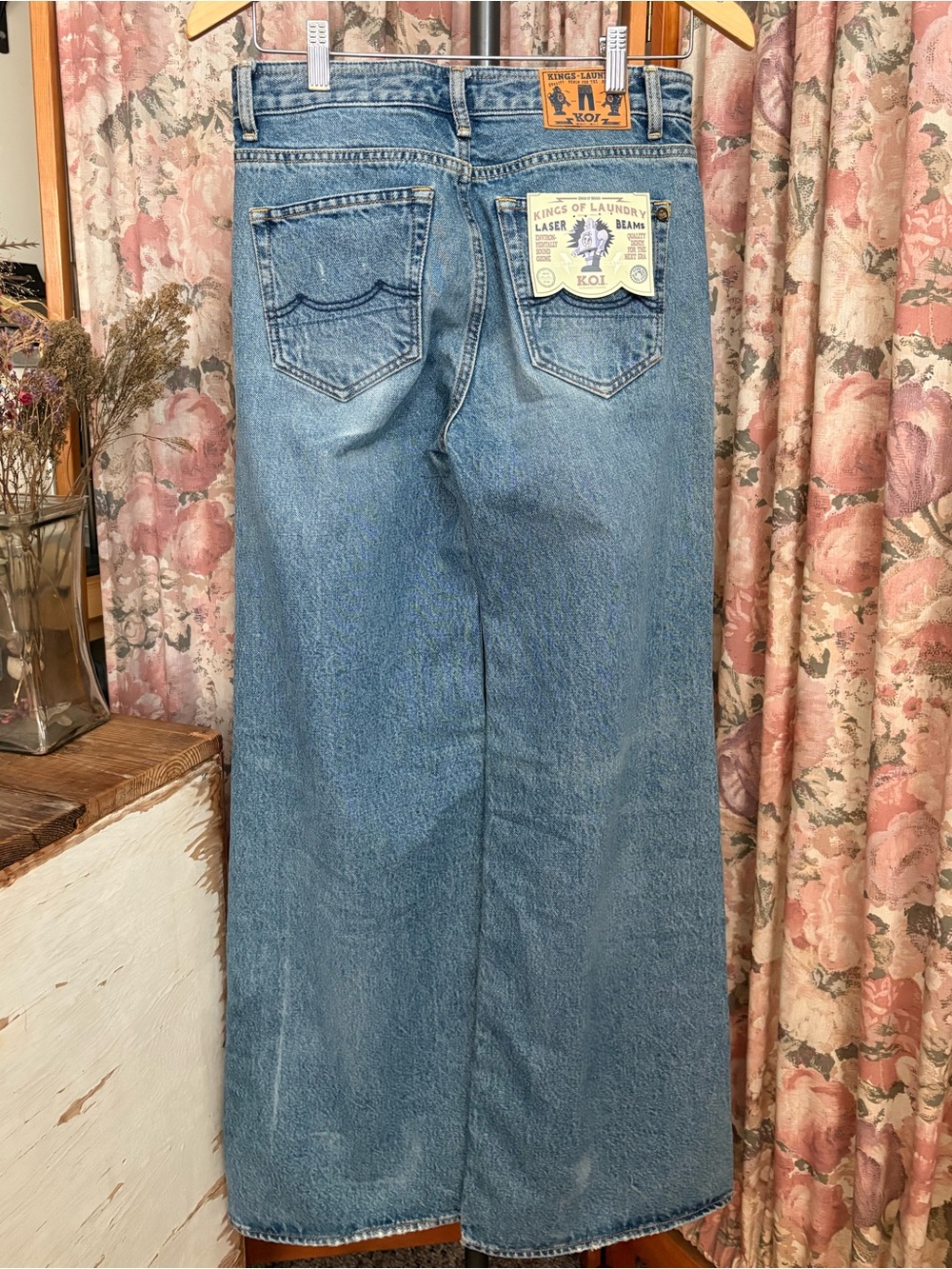 Kings of Indigo| Distressed Light Blue Wide-Leg Jeans - Picture 2 of 13